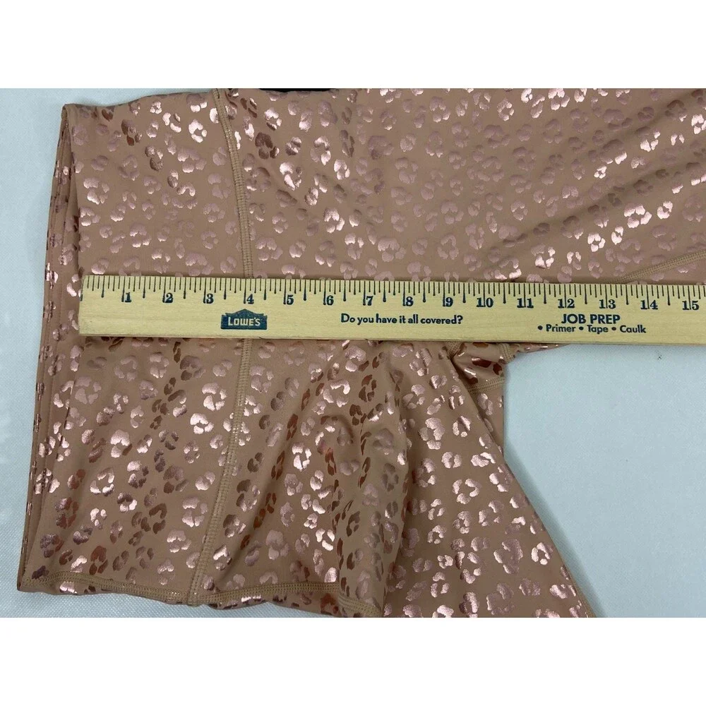 Mono B Women Small Pink Leopard Print Athletic Leggings Casual Party Workout - Picture 8 of 8